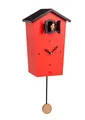 Produktbild: KOOKOO Birdhouse rot, Moderne Design Kuckucksuhr mit 12 heimischen Vogelstimmen oder Kuckuck, Aufnahmen aus der Natur