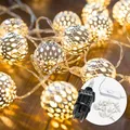 Produktbild: CozyHome Marokkanische LED Lichterkette Innen mit Stecker - 7 Meter & 20 LED in Warm Weiß I Lichterketten Marokkanisch marrokanisch I warmweiß warmweiss für Zimmer Strom Netzstecker fairy lights