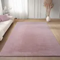 Produktbild: Carpettex Kurzflor Teppich Läufer Flur 60 x 100 cm Rosa - Teppich Waschbar, Weich, rutschfest, modern einfarbig Design - für Wohnzimmer, Schlafzimmer, Küche, Esszimmer