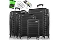 Produktbild: tillvex Trolleyset Reisekoffer Set Koffer Hartschale Trolley Kofferset Tasche, (TSA Schloss Rollkoffer S-M-L-XL, 4 tlg), Reisekoffer Set 4-TLG. + Gepäckwaage, 8X Gurte & 4X Anhänger Kofferset