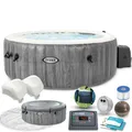 Produktbild: Intex PureSpa Whirlpool 4 Personen 196x71cm mit Hydromassage Heizung App 28440