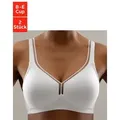 Produktbild: petite fleur T-Shirt-BH (Packung, 2 Stück) ohne Bügel aus Baumwolle, Basic Dessous weiß 80