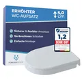 Produktbild: ForeverSenior Toilettensitzerhöhung 5 cm – Erhöhter Toilettensitz mit Absenkautomatik, ergonomische WC Sitzerhöhung für Senioren, stabiler & komfortabeler Toilettenaufsatz