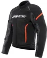 Produktbild: Dainese - Air Frame 3 Tex Jacket, Sommer-Motorradjacke mit herausnehmbarem, winddichtem Innenfutter, Mann, Schwarz/Schwarz/Rot-Fluo, 48