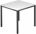 Produktbild: Besprechungstisch 80x80cm Weiß/Schwarz eckig
