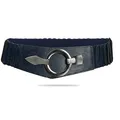 Produktbild: Caspar GU300 Damen elastischer breiter Stretch Taillengürtel, Farbe:dunkelblau, Gürtelgröße:88 [für Körperumfang 95-115 cm]