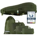 Produktbild: TRAVEL DUDE Packwürfel Set mit Kompression aus recycelten Plastikflaschen | Leichte Packing Cubes | Packtaschen Set für Rucksack & Koffer (Wald Grün, 4-teiliges Set)
