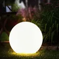 Produktbild: Solarkugel Außenleuchte Gartenlampe LED Dekoleuchte Terrassenlampe weiß H 62 cm