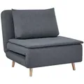 Produktbild: Homcom Schlafsessel, Grau, Buchenholz, 90x80x95 cm, Wohnzimmer, Sessel, Schlafsessel