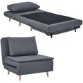 Produktbild: HOMCOM Schlafsessel Extra Breit Schlafsofa mit Bettfunktion, Lendenkissen 3-in-1 Klappbar 191 x 95 cm Relaxsessel mit Verstellbarer Rückenlehne, Leinenoptik Chaiselongue für Wohnzimmer, Grau