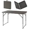 Produktbild: [en.casa] Klapptisch, Braun, Metall, Kunststoff, 60x90x120 cm, Gartenmöbel, Gartentische, Klapptische