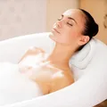Produktbild: Regun Badewannenkissen, Weiches Schaumkissen mit Saugnäpfen, Ergonomisches Luxus-Badewannenkissen für Kopf- und Nackenstütze, Ideal für Home Spa und Badewannen (Weiß)