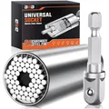 Produktbild: Verstellbarer Universal Steckschlüssel Set, Chrom-Molybdän, 7-19mm, Geschenk ...