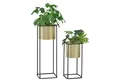 Produktbild: en.casa Blumenständer (Set, 2er), »Mettet« Pflanzenständer 2er Set Metall Goldfarben/Schwarz