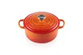 Produktbild: Le Creuset Signature Gusseisen-Bräter mit Deckel, Ø 20 cm, Rund, Für alle Herdarten und Induktion geeignet, Volumen: 2,4 l, 3,092 kg, Ofenrot, 21177200902430
