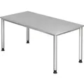 Produktbild: Schreibtisch 4-Fuß-rund 160x80cm Grau/Silber