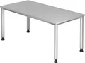 Produktbild: HAMMERBACHER Schreibtisch Schreibtisch 4-Fuß-rund 160x80cm Grau/Silber