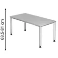 Produktbild: Hammerbacher Schreibtisch H-Serie, grau / silber, höhenverstellbar, 160 x 68,5-81 x 80cm