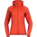Produktbild: Bergans Cecilie Wool Hood Jacket Orange - Merino Vielseitige komfortable Damen Kapuzenjacke, Größe S - Farbe Energy Red