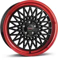 Produktbild: 4x Alufelgen Borbet B black rim red 7x17 ET30 LK4 100 17 Zoll Felgen Alu