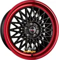Produktbild: 4 Alufelgen BORBET B Black Rim Red 7x17 ET30 4x100 17 Zoll