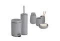 Produktbild: Zeller Present Badaccessoire-Set 6-teiliges Badaccessoire-Set - Keramik, Grau, Set, 6 tlg., 6-tlg., stilvolle Riffelstruktur