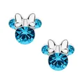 Produktbild: Ohrstecker Minnie-Maus mit Geburtsstein, Disney für Mädchen, Silber, Disney-Schmuck, verziert mit Zirkonia, Blau