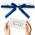 Produktbild: Blau Weisses Strumpfband für Hochzeit - Braut Geschenk - Wedding Garters - etwas Blaue