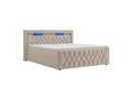 Produktbild: JUSKYS Boxspringbett Leona Samt (180 x 200 cm, Beige)