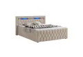 Produktbild: Juskys Polsterbett Leona, 180x200 cm, Boxspringbett-Optik, Samt-Bezug, LED-Licht, H4 Matratze