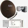 Produktbild: Fuba Sat Anlage 16 Teilnehmer | Satellitenschüssel Komplettset - DAA 850 B Alu Sat-Schüssel 85cm braun + Fuba Quattro LNB + Fuba FMT516 Sat Multischalter 16 Teilnehmer (DVB-S2, HDTV, UHD 4K/8K)