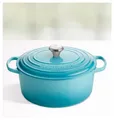 Produktbild: Le Creuset Signature Bräter 24 cm rund karibik , Emaille hell