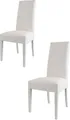 Produktbild: t m c s Tommychairs - 2er Set Moderne Stühle LUISA für Küche und Esszimmer, robuste Struktur aus lackiertem Buchenholz Farbe Weiss, Gepolstert und mit weissem Kunstleder bezogen