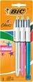 Produktbild: BIC 4 Farben Kugelschreiber Set 4 Colours Shine, Schaft in verschiedenen Farben, 3er Pack, nachfüllbar, Ideal für das Büro, das Home Office oder die Schule