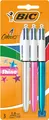 Produktbild: BIC 4 Farben Kugelschreiber Set Shine Schaft verschiedenen Farben 3er Pack