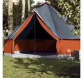 Produktbild: vidaXL Angelzelt, Tipi-Familienzelt 10 Personen Grau und Orange Wasserdicht