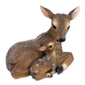 Produktbild: Dekofigur Rehmama mit Kitz WINTERZEIT L. 19cm braun geeist Formano W25