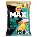 Produktbild: Lay's Max Roasted Onion & Sour Cream Geschmack – Knusprige Kartoffelchips für eine gelungene Party (12 x 110 g) (Verpackungsdesign kann abweichen)