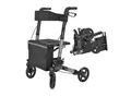 Produktbild: Juskys Rollator Vital faltbar, leicht & höhenverstellbar aus Aluminium bis 130 kg mit Sitz Schwarz
