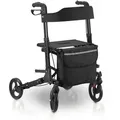 Produktbild: ROLLATOR Vital schwarz klappbar mit Sitzfläche & Einkaufstasche