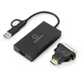 Produktbild: Renkforce Externe Grafikkarte DDR3-RAM USB-A, USB-C (USB 3.2 Gen 1), HDMI, DVI