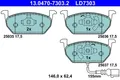 Produktbild: ATE BREMSBELÄGE VW GOLF 5G1 BQ1 BE1 BE2 SEAT LEON 5F8 AUDI A3 SKODA OCTAVIA