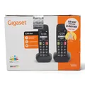 Produktbild: Gigaset Gigaset E290 Duo Schwarz DECT Großtasten Festnetztelefon Senioren