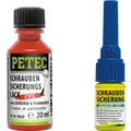 Produktbild: Petec Schraubensicherung blau Mittelfest 5ml + Sicherungslack rot 20ml