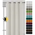 Produktbild: Verdunkelungsgardine Ösen Vorhang blickdicht abdunkelnd, Größe und Farbe wählbar,140x245cm,Creme - Creme