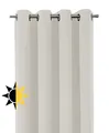 Produktbild: Verdunkelungsgardine mit Ösen, Blackout Ösenschal Blickdicht abdunkelnd, Größe und Farbe wählbar (Breite: 140 cm, Höhe: 245 cm, Creme)
