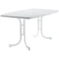Produktbild: Sieger Gartenklapptisch, Weiß, Metall, rechteckig, Rundrohr, Sternfuß, 90x72x150 cm, klappbar, platzsparend, Gartenmöbel, Gartentische, Klapptische
