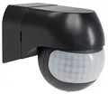 Produktbild: as - Schwabe Infrarot Bewegungsmelder 180° - IP44 spritzwassergeschützt - Bewegungssensor bis 12m Reichweite - 800W Schaltleistung - regelbarer Dämmerungsschalter - Eck-/Wandmontage - schwarz, 43804