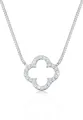 Produktbild: Halskette Damen Kleeblatt Anhänger Elegant Glück mit Zirkonia Kristallen in 9...