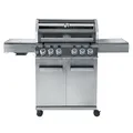 Produktbild: CHEF CUISINE BBQ Gasgrill – Outdoor Gasgrill 4 Brenner mit Seitenbrenner und Infrarot aus rostfreiem Edelstahl, 20,7 kW, 3-teilige Grillfläche, Grillhaube mit Sichtfenster und Thermometer, Grillwagen